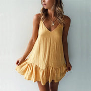 Off-Shoulder Mini Ruffle Dress | OWNLUXE