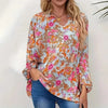 Floral V-Neck Extended-Size Ruffle Top | OWNLUXE