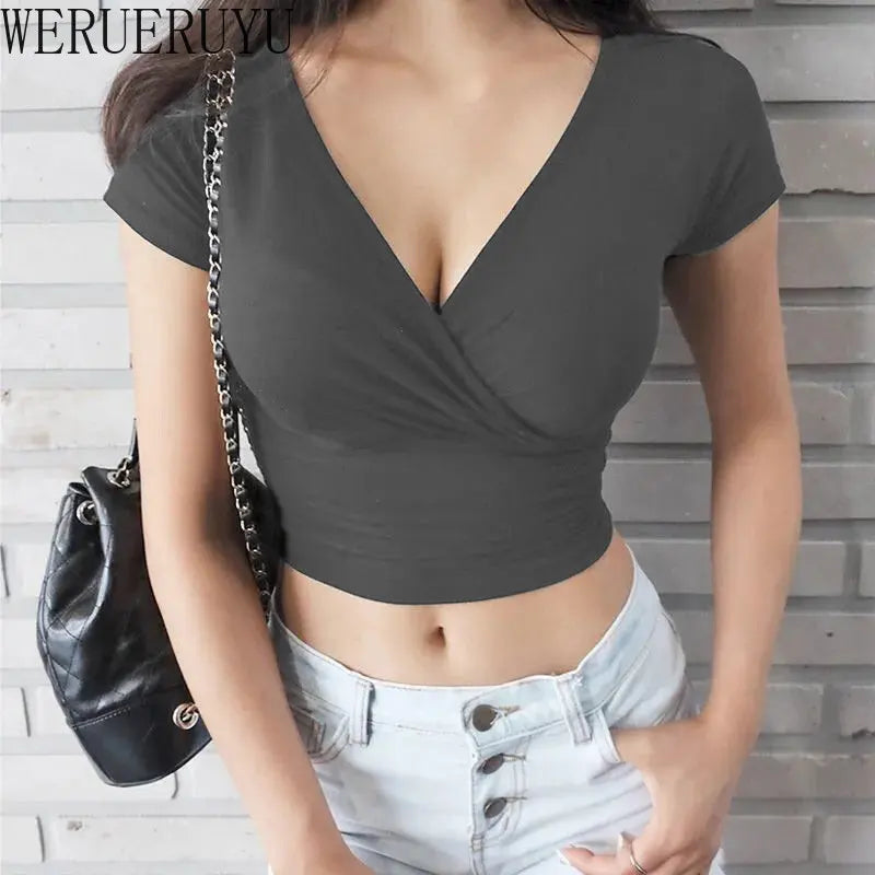 Women's Short Sleeve V-Neck Waist Trainer | OWNLUXE