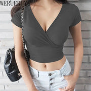 Women's Short Sleeve V-Neck Waist Trainer | OWNLUXE