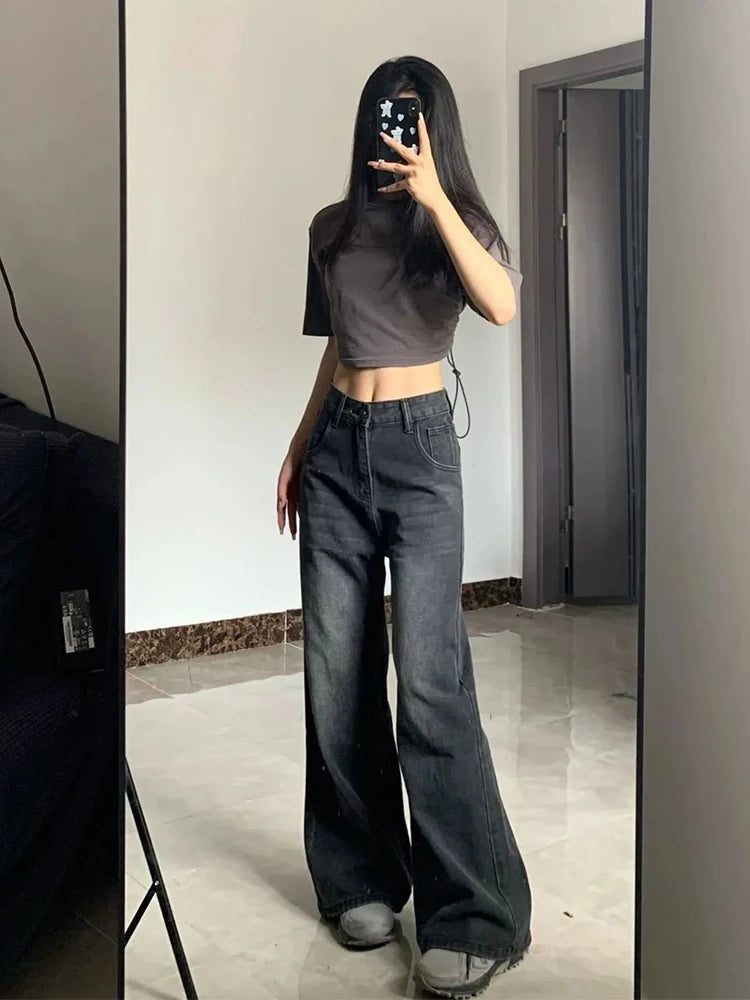 Women's High-Waist Denim Vintage Pants | OWNLUXE