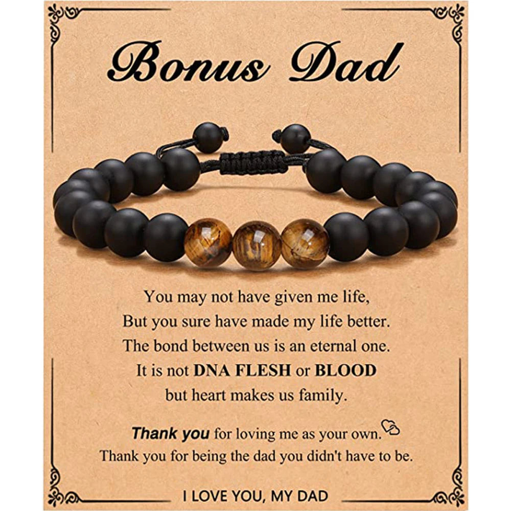 🧿 Natural Stone Men’s Bracelet – Father’s Day Gift | Bracelet pour hommes en pierres naturelles – Cadeau pour la fête des Pères 🧿