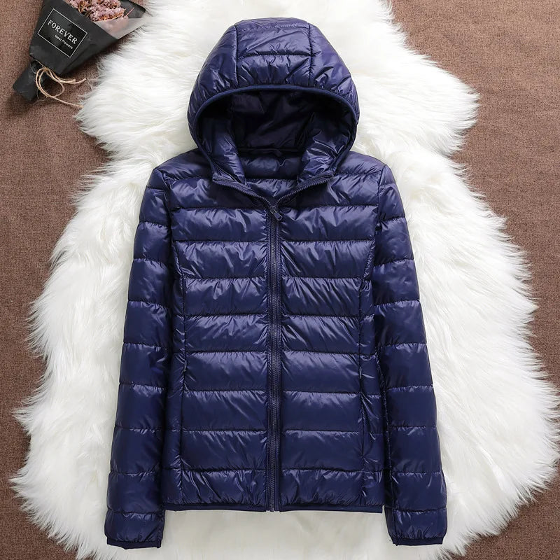 Women's Hooded Jacket (Leather Pink) | OWNLUXE