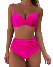 High-Waist Bikini Set – Two-Piece Stretch Swimwear