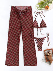 High-Waist 3-Piece Floral Bikini Set – Versatile Fit