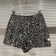 Velvet Sequin Shiny Shorts | OWNLUXE