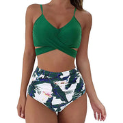 High-Waist Floral Ruched Bikini Set | OWNLUXE