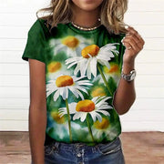 Summer Fashion Women's T-shirt 3d Floral Print Tee Large | OWNLUXE
