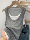 Women's Sleeveless Top (Grey) | OWNLUXE