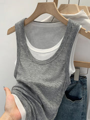 Women's Sleeveless Top (Grey) | OWNLUXE