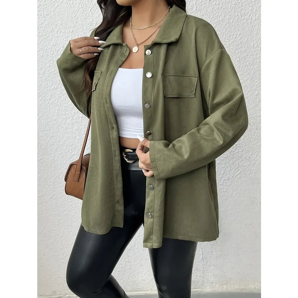Women's Long Sleeve Plus Size Coat | OWNLUXE