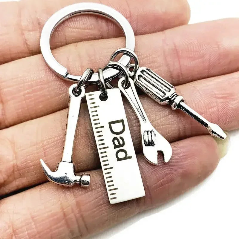 Stainless Steel Dad Keychain Gift with Tool Charms