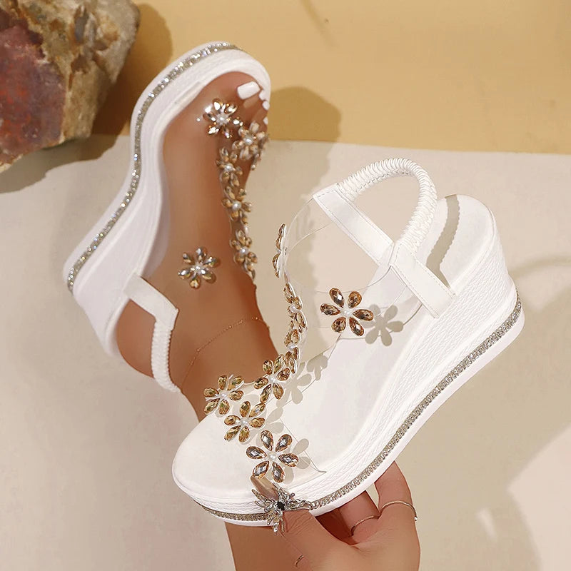 Women's Platform Wedge Heels (White) – Shop at OWNLUXE