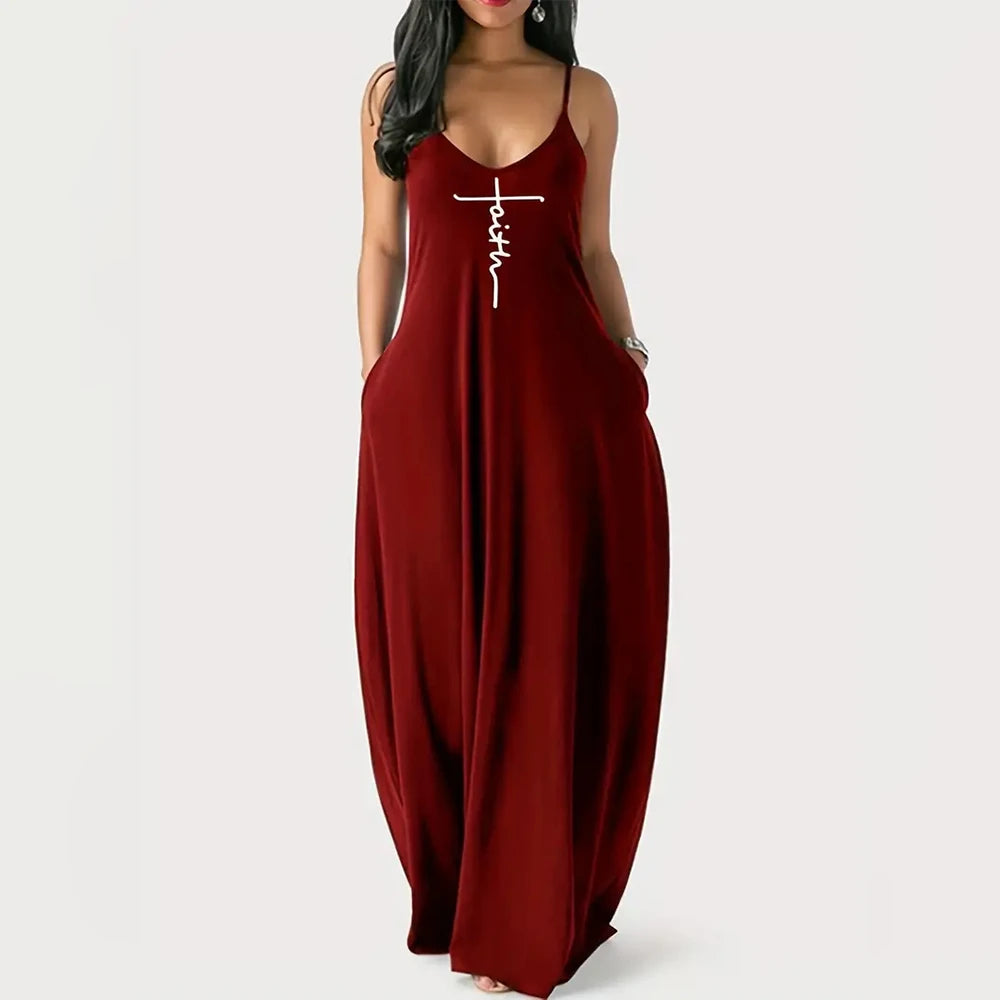 Colorful Gradient V-Neck Maxi Dress – Sleeveless Backless Summer Dress | OWNLUXE