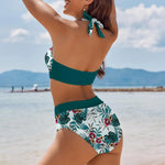 Load image into Gallery viewer, bikini Beach Colour Block Floral Printed Women&#39;s Swimsuit High Waist Two Piece For Teenagers biquinis feminino tendência 2024
