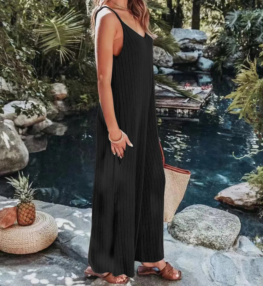 Women’s Flared Beach Jumpsuit – Lightweight One-Piece