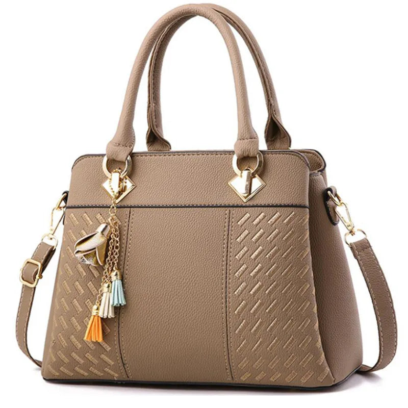 Embroidered Soft Satchel Bag – Elegant Everyday Handbag