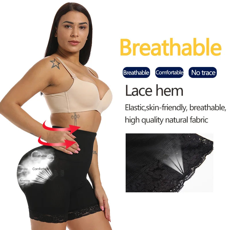 High Waisted Padded Butt Lifter Shapewear - Tummy Control Panty