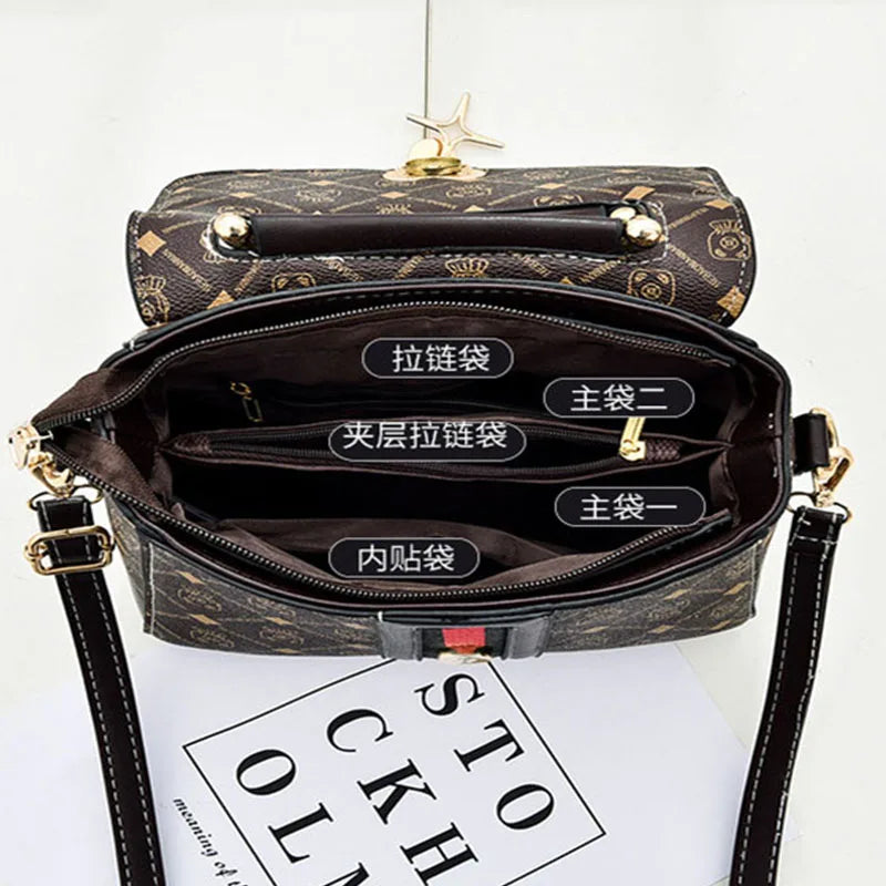 Luxury Designer Shoulder Bag - Women's Printed Monogram Tote Handbag