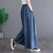 Denim Extended-Size Wide-Leg Pants | OWNLUXE