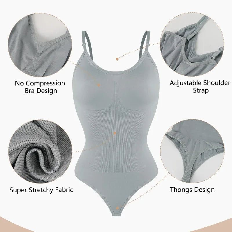 Smoothing Full Body Shapewear Bodysuit Thong for Women