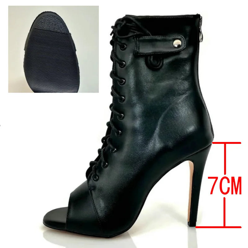 Women's High Heel Heels (Black Rubber-10cm) | OWNLUXE