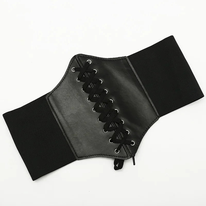 Faux Leather Wide Waist Belt | OWNLUXE