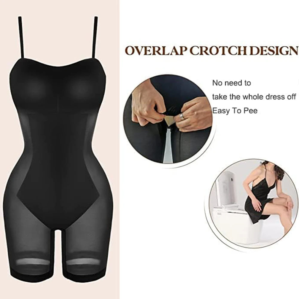 Long Sleeve Shapewear Dress with Built-In Bra - Full Body Shaper | OWNLUXE