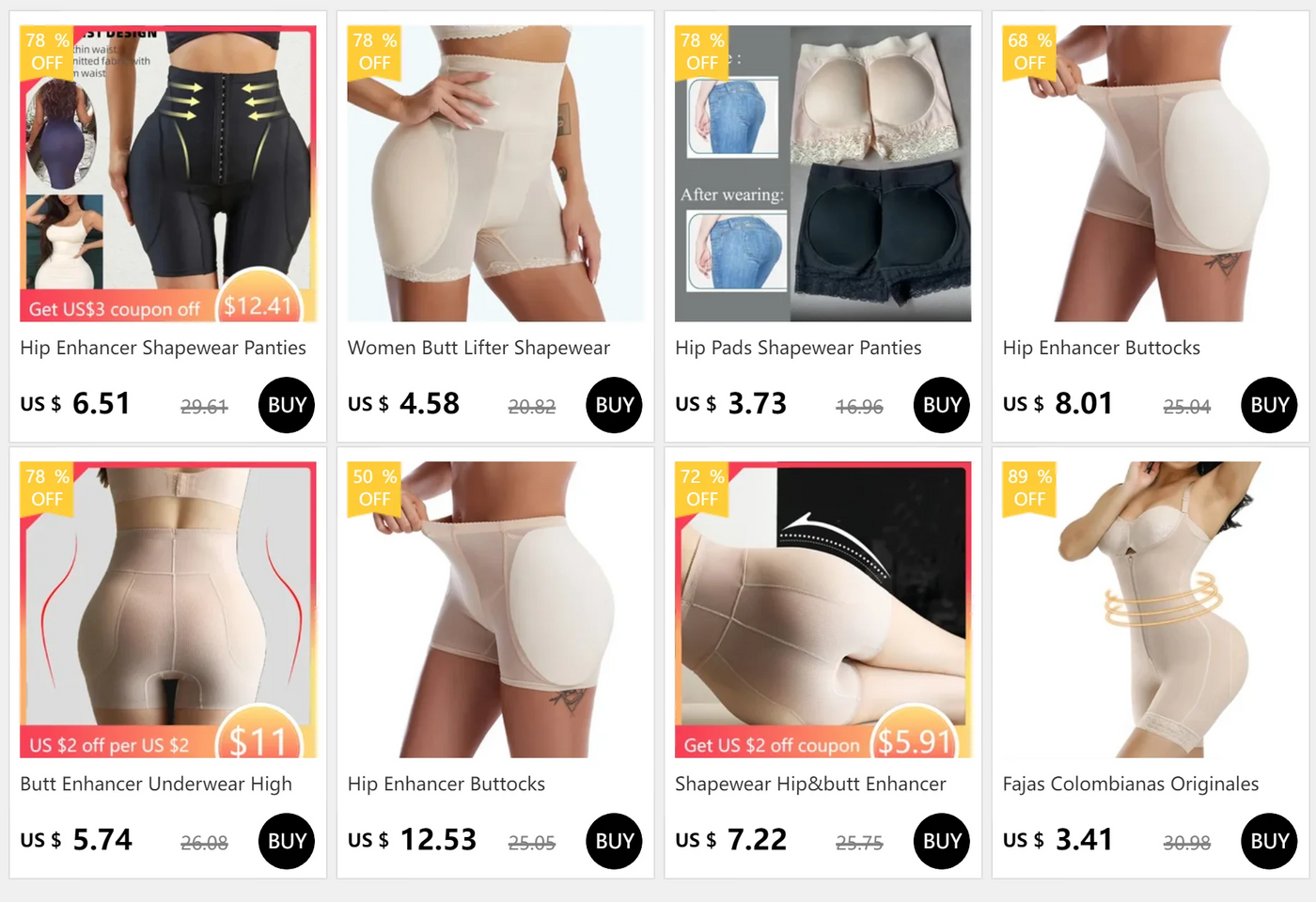 Butt Lifter Shapewear Panties – High Waist Hip Enhancer