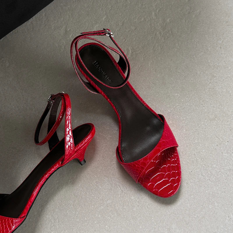 Women's Open Toe Leather Pumps – Shop at OWNLUXE