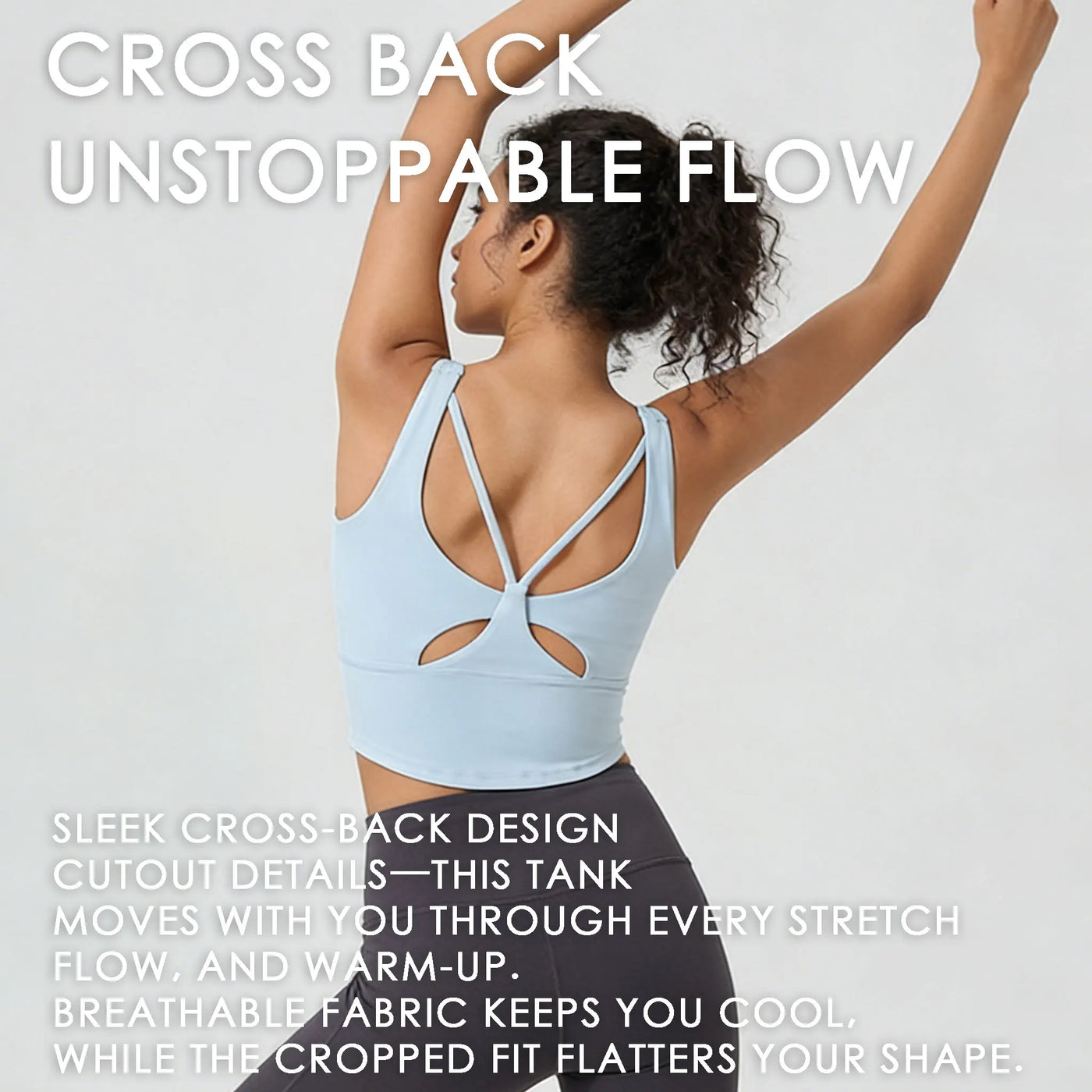 Cross-Back Nylon Sports Bra (Black) | OWNLUXE