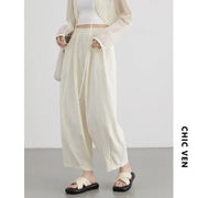 High-Waist Pleated Wide-Leg Pants | OWNLUXE