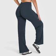 Women's Straight Leg Yoga Pants - Ultra Soft Mid-Waist Sports Trousers