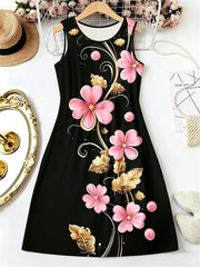 3D-Print Floral Print Sleeveless Printed Street | OWNLUXE