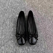 Women's Square Toe Leather Flats (Off-White) – Shop at OWNLUXE