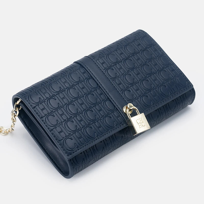 CH Chain Bag - 2025 Monogram Print Shoulder Bag with Lock