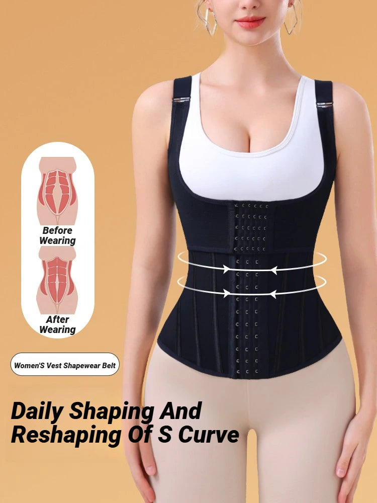 Double Compression Waist Trainer Vest with Zipper & Hook Closure | OWNLUXE
