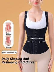 Double Compression Waist Trainer Vest with Zipper & Hook Closure | OWNLUXE