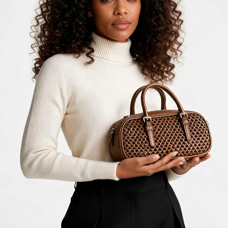 Polyester Vintage Boston Bag | OWNLUXE