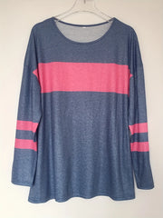 Women's Plus Size Colorblock Stripe Print Tunic T-shirt | OWNLUXE