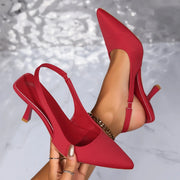 Women's Mid-Heel Slip-On Sandals - Breathable Back Strap Summer Shoes