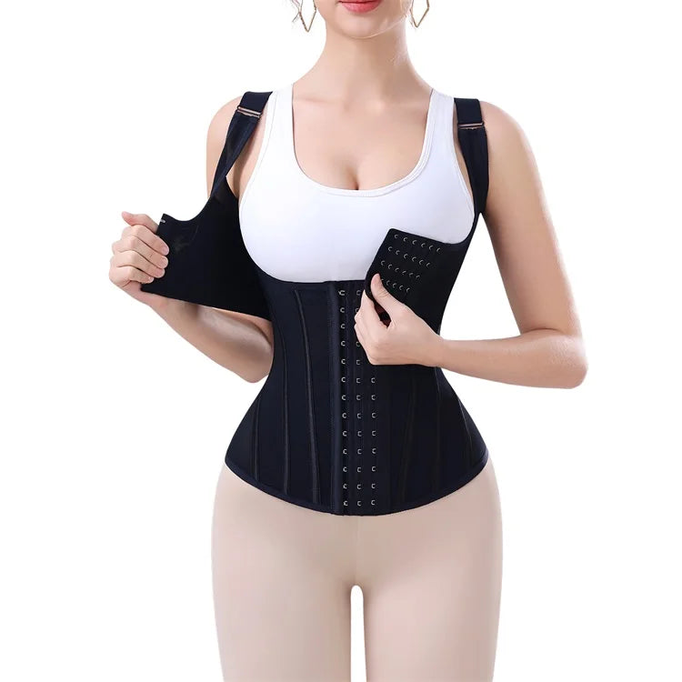 MiiOW U-shaped Waist Trainer Corset Women Shaper Waist Trainer Steel Bone Slimming Mesh Breathable Women's Tank Top Shapewear