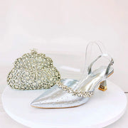 Crystal Sandals and Clutch Bag Set – Rhinestone Party Heels