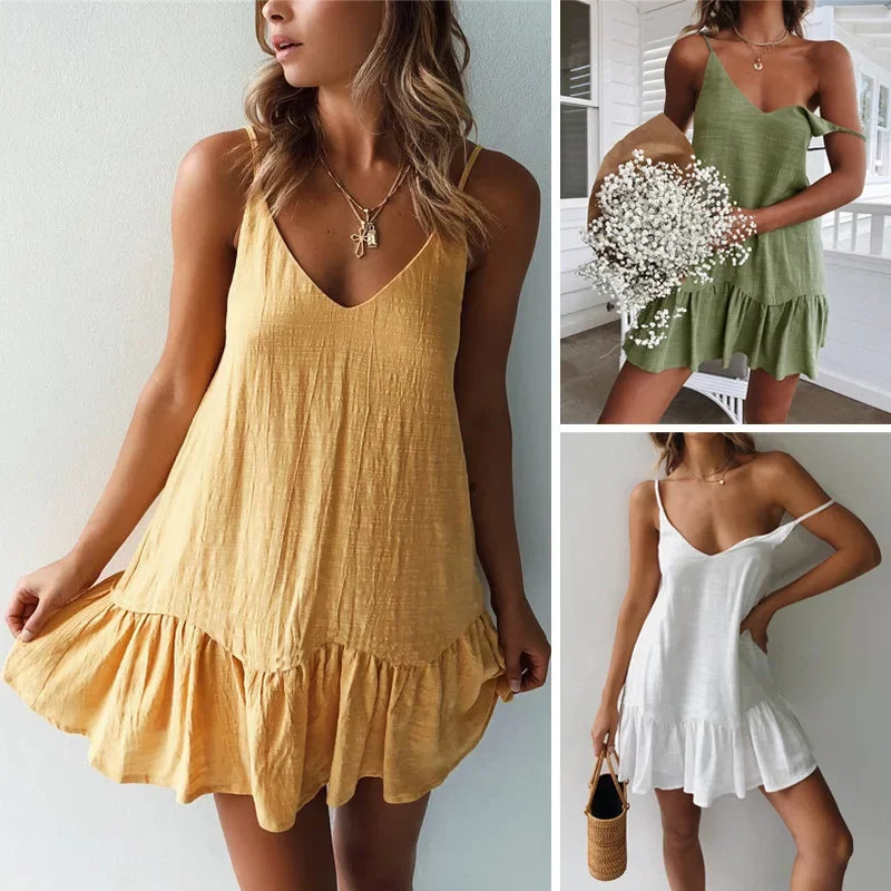 Off-Shoulder Mini Ruffle Dress | OWNLUXE