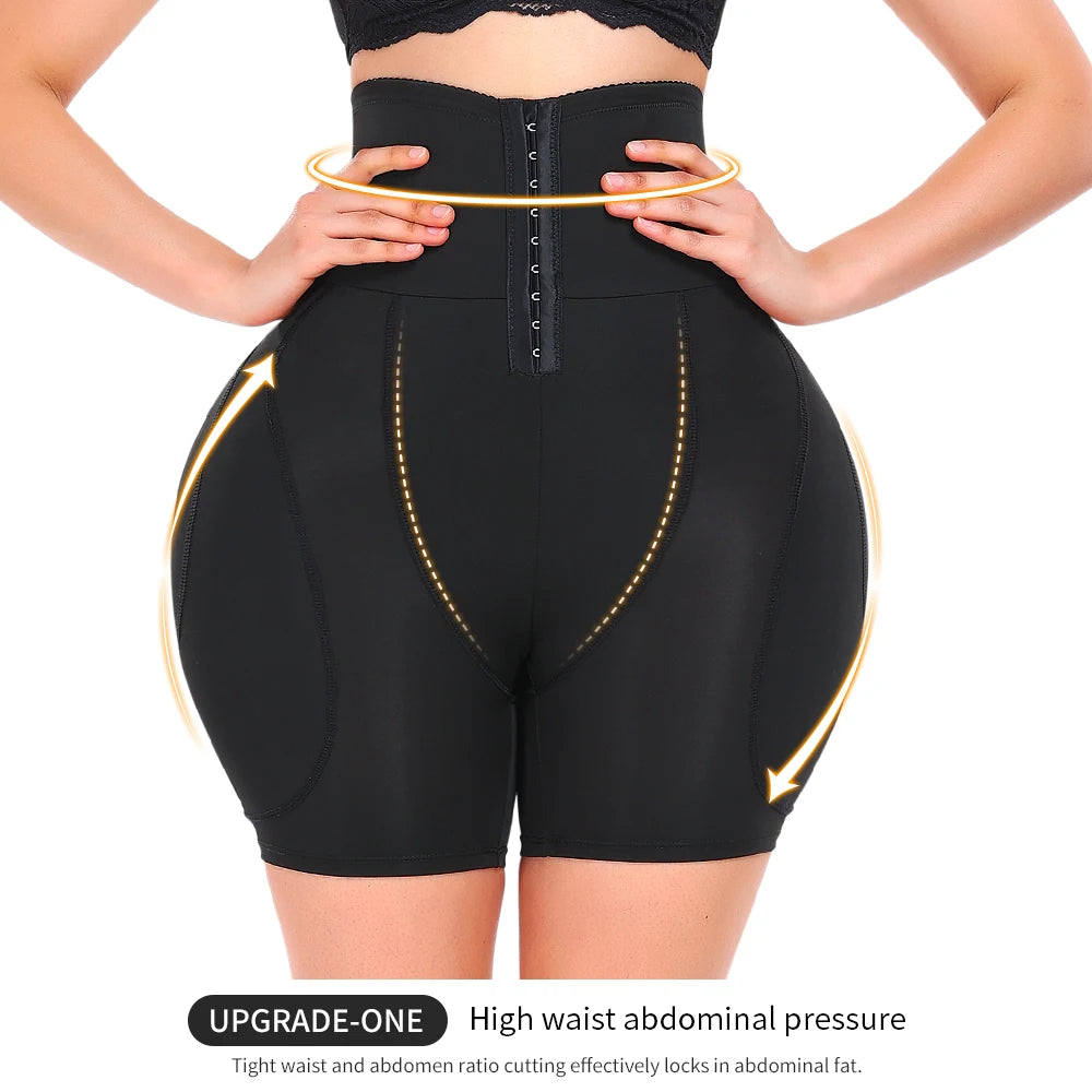 High Waist Compression Belly Shorts with Hooks - Padded Hip Enhancer | OWNLUXE
