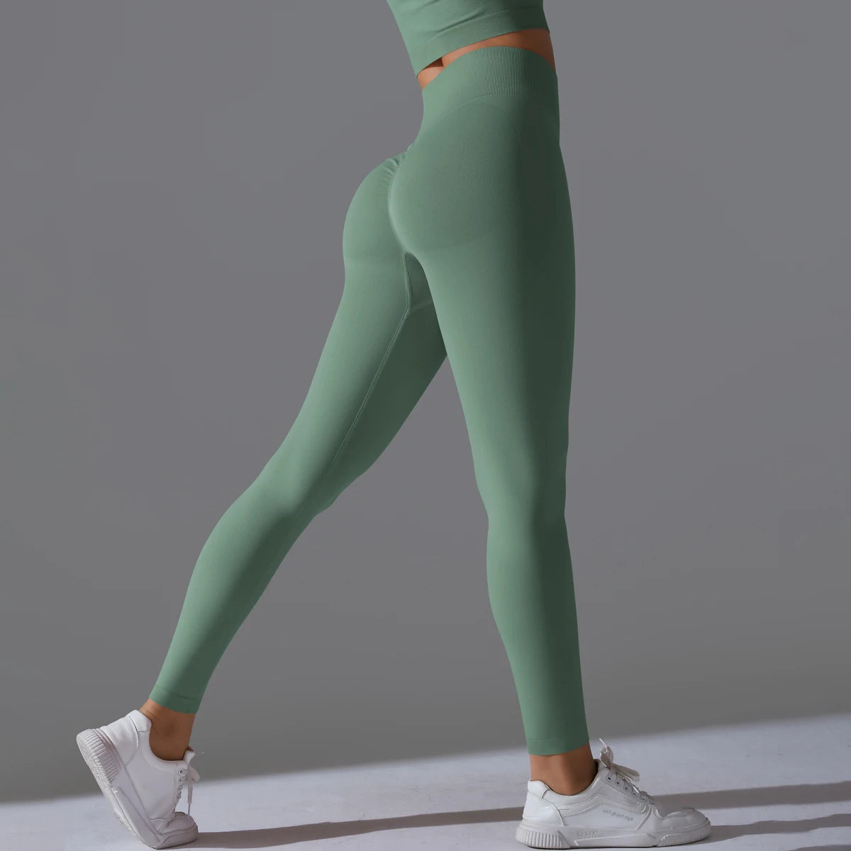 Women's High-Waisted Seamless Ankle-Length Booty Lifting Leggings