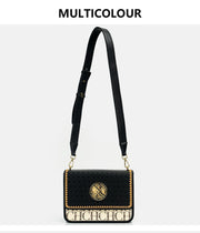 Letter Embossed Shoulder Bag - Luxury Party Handbag