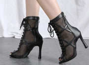 Mesh Zip Dance Ankle Boots – Cuban Heel Ballroom & Latin