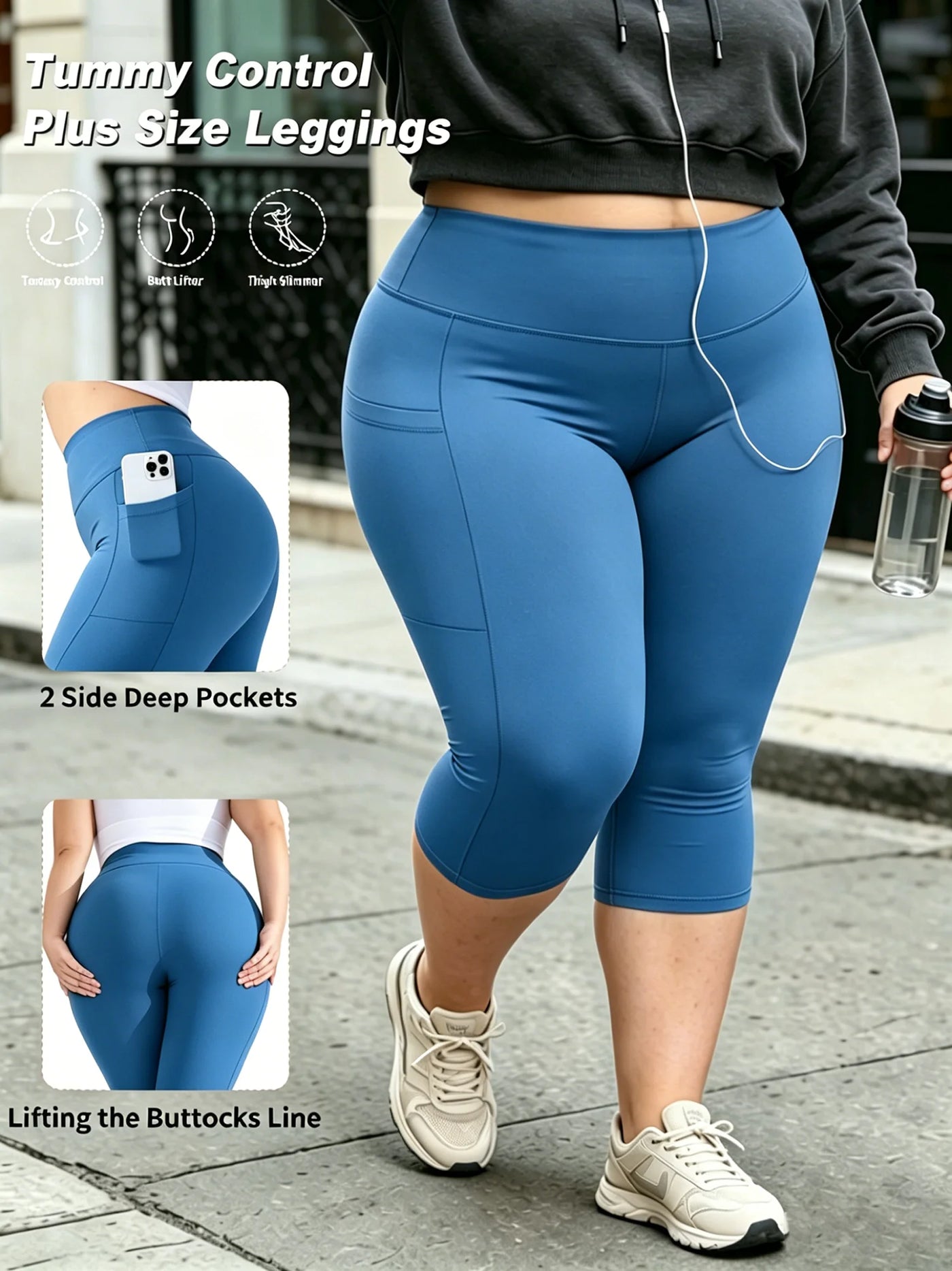Extended-Size Pocket Tummy-Control High-Waist Leggings | OWNLUXE