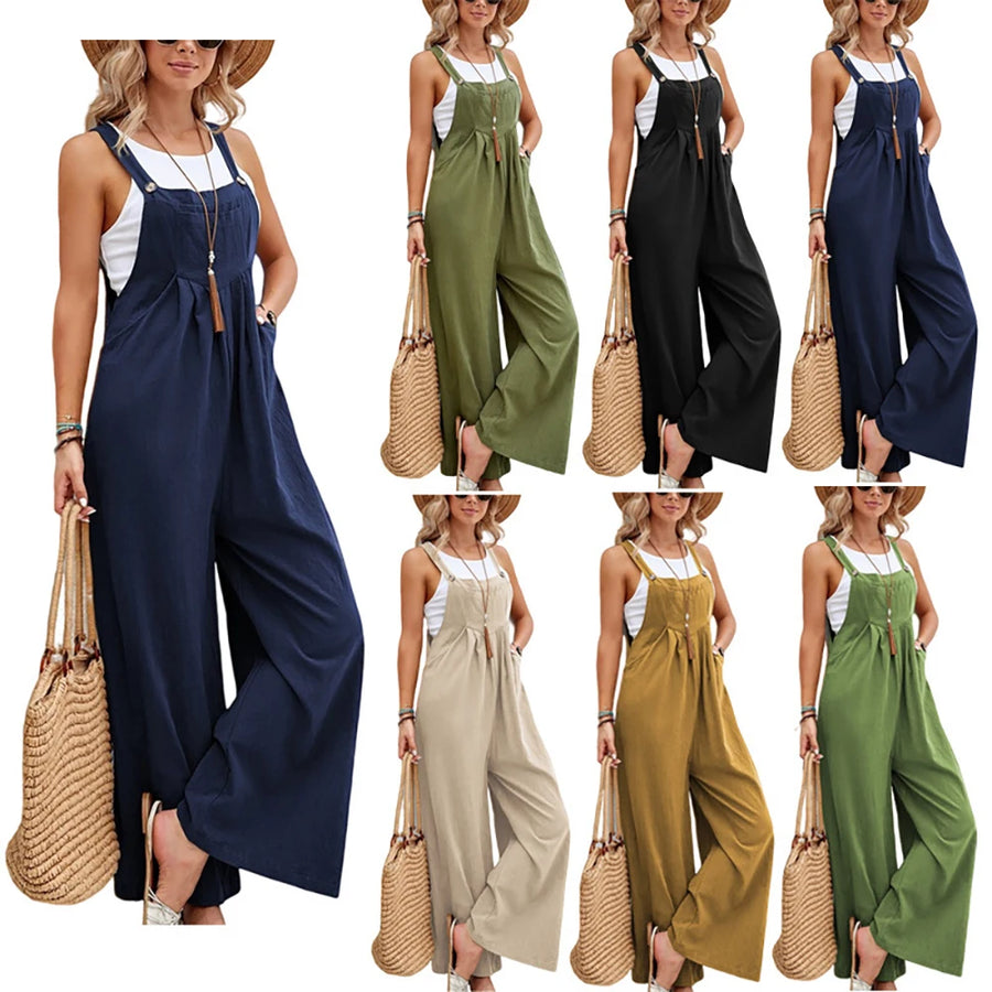 Wide-Leg Sleeveless Jumpsuit | OWNLUXE